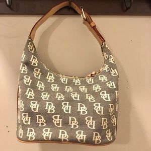 Dooney and Bourke Logo Canvas Bucket Bag.